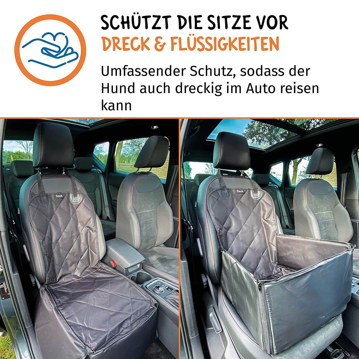 Premium Autositz mit Gurt Fluffy