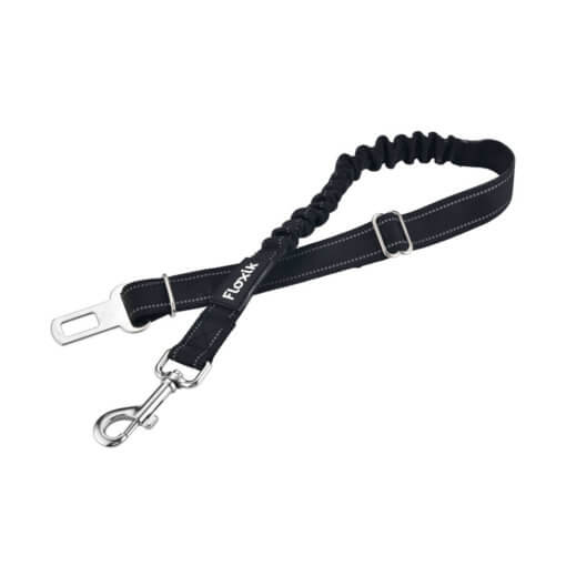 Sicherheitsgurt für Auto Hundegeschirr Verstellbare Hundeleine mit Befestigungsschnalle für den Außenbereich Hochfestes Elastisches Seil 70-100 cm Black