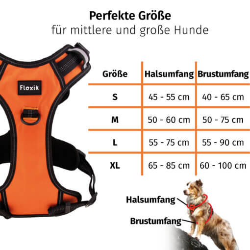 Floxik Hundegeschirr orange – Bild 3
