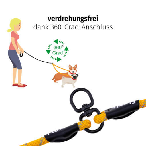 Floxik Tau Doppelleine orange – Bild 5
