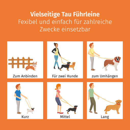 Floxik 3m Tau Führleine orange – Bild 4